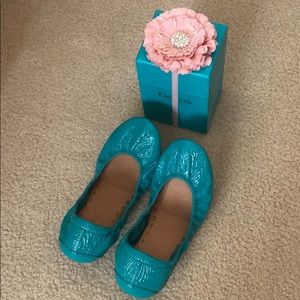 NWT Tieks blue leather ballet flats